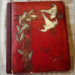 Antique Victorian postcard album from early 1900s